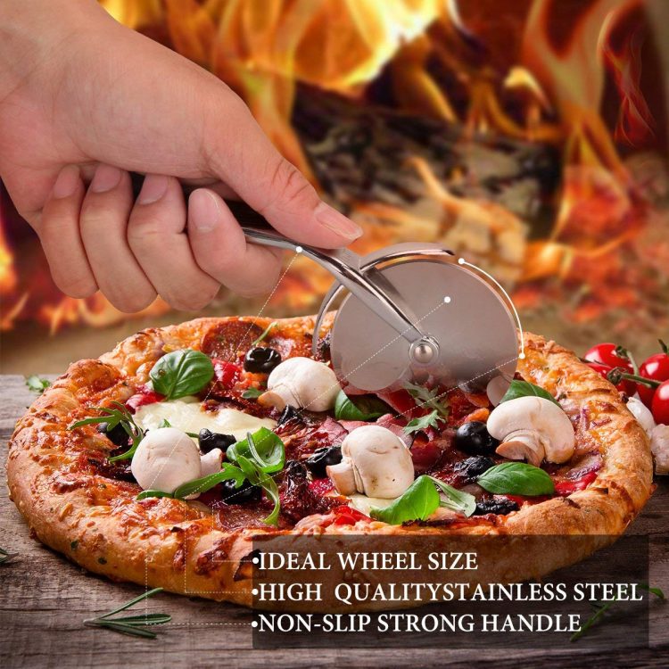 cortador de pizza y cortador de pizza pizza apto para los amantes de la pizza pala de pizza de acero inoxidable Juego de cortador de pizza crepes para pasta